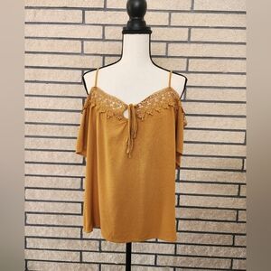 Open Shoulder Top | Lace | Sweet Wanderer Blouse Size Large